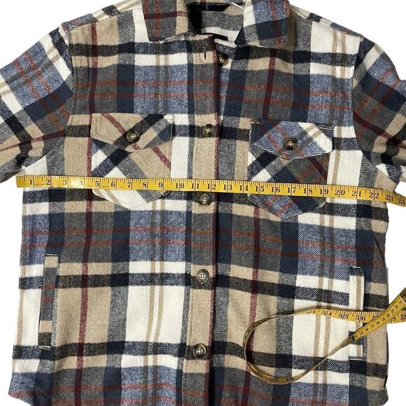 Buffalo David Bitton Shirt Jacket Large Men Blue Plaid Flannel Shacket P… - Picture 3 of 8
